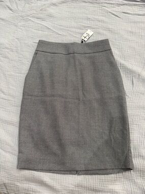 Express Gray Herringbone Pencil Skirt